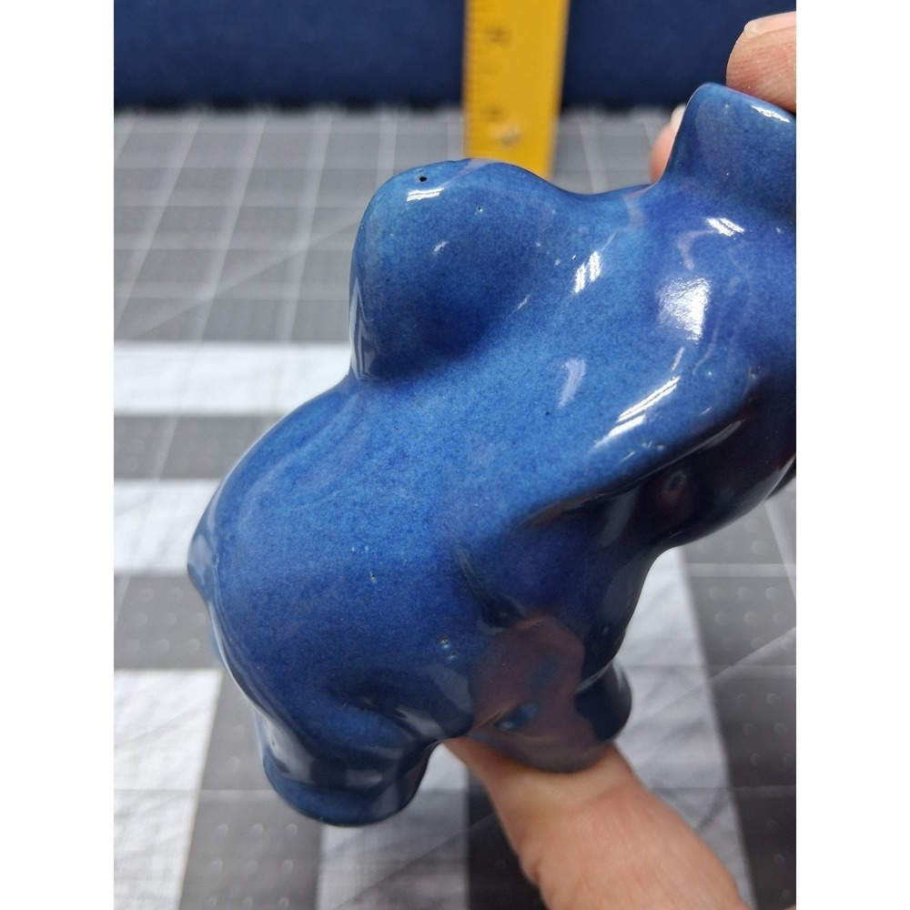 Elephant Vintage Pottery Blue Elephant Mini Jug Figurine